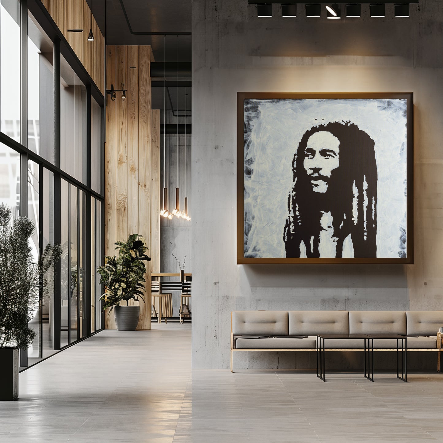Canvas Print: "Bob Marley Black and White"