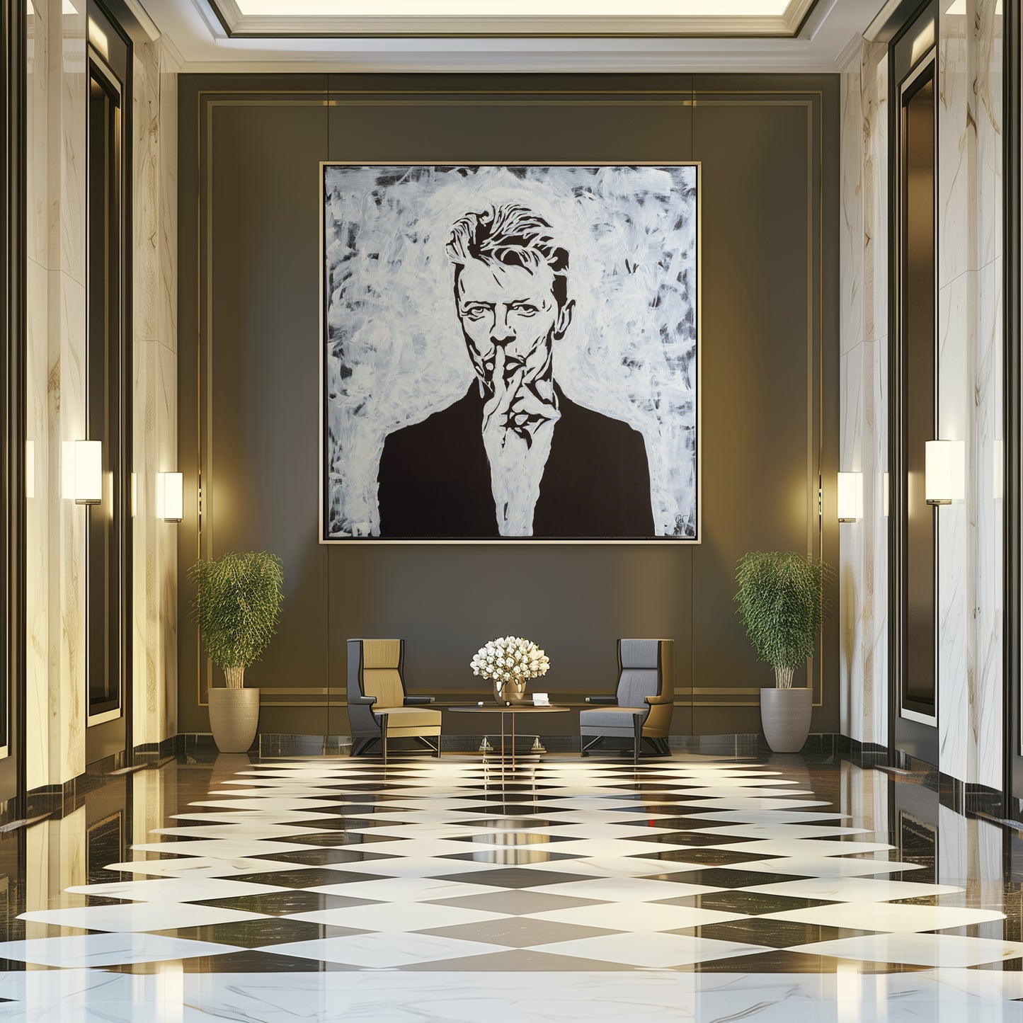 Canvas Print: "David Bowie Black and White"
