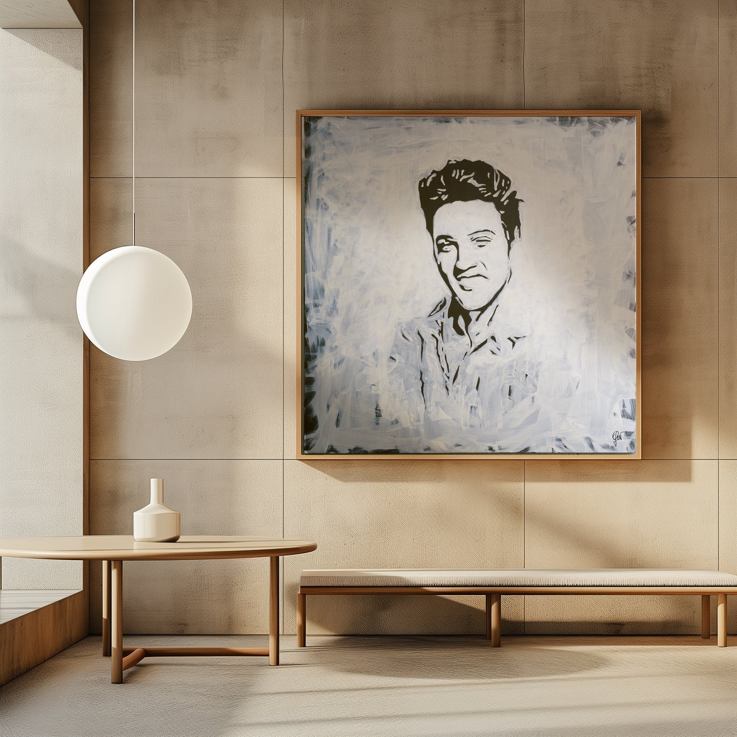 Canvas Print: "Elvis Presley Black and White"