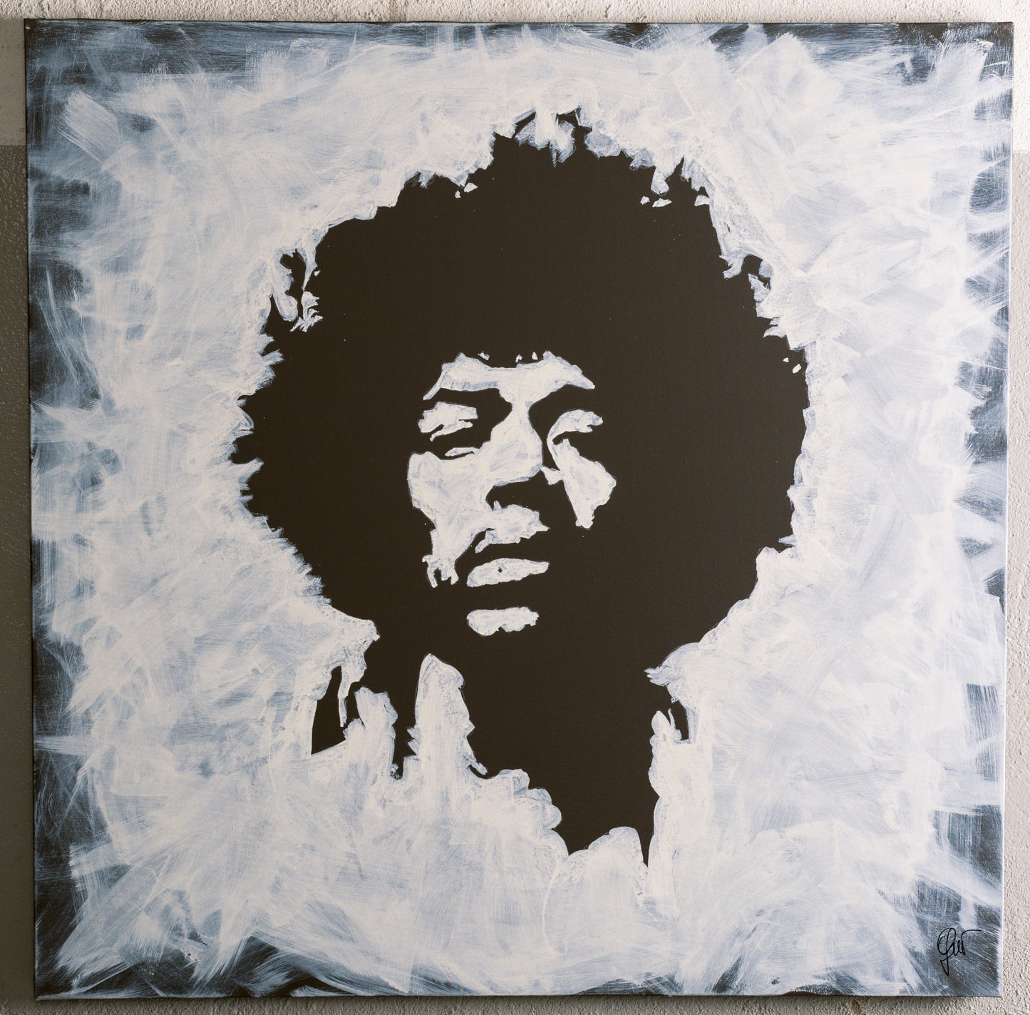 Canvas Print: "Jimi Hendrix Black and White"
