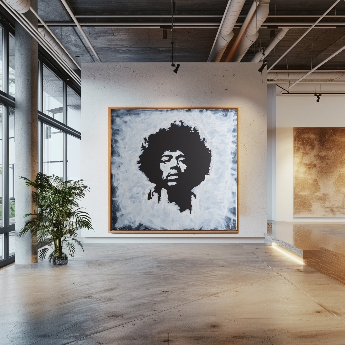 Canvas Print: "Jimi Hendrix Black and White"
