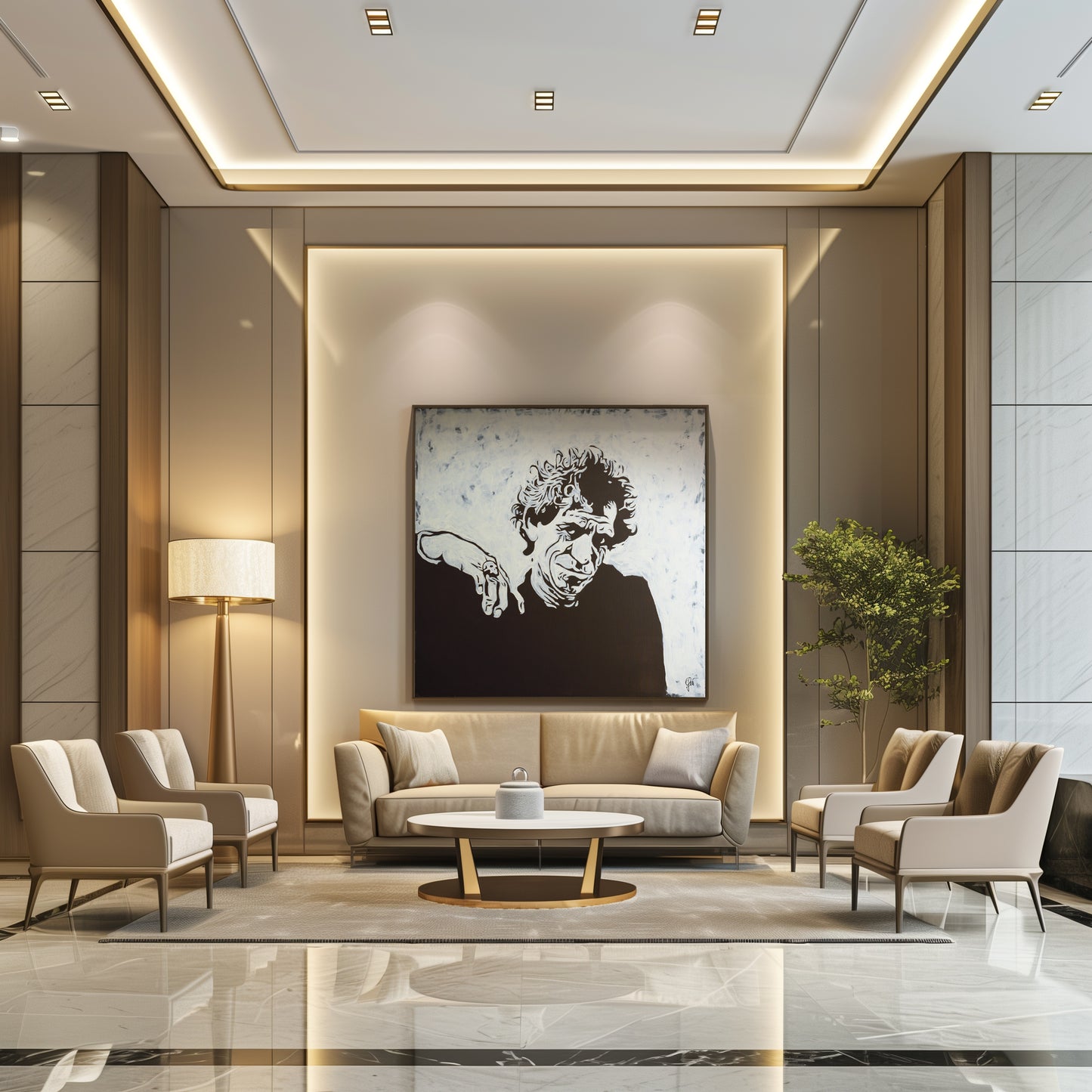 Canvas Print: "Keith Richards Black and White"