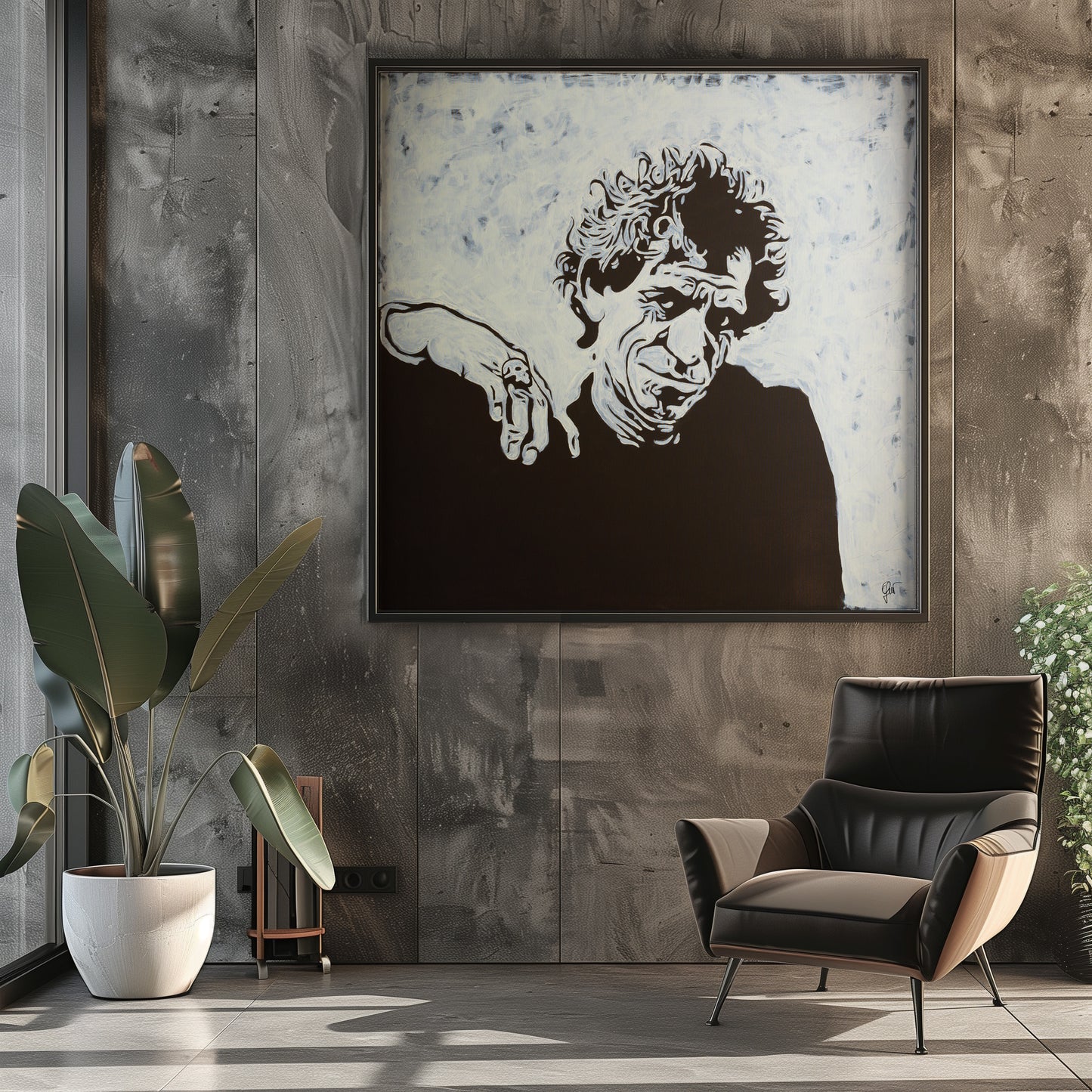 Canvas Print: "Keith Richards Black and White"