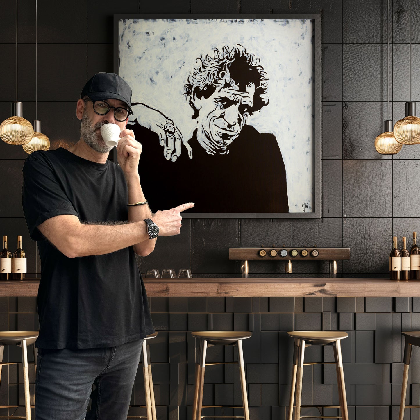 Canvas Print: "Keith Richards Black and White"