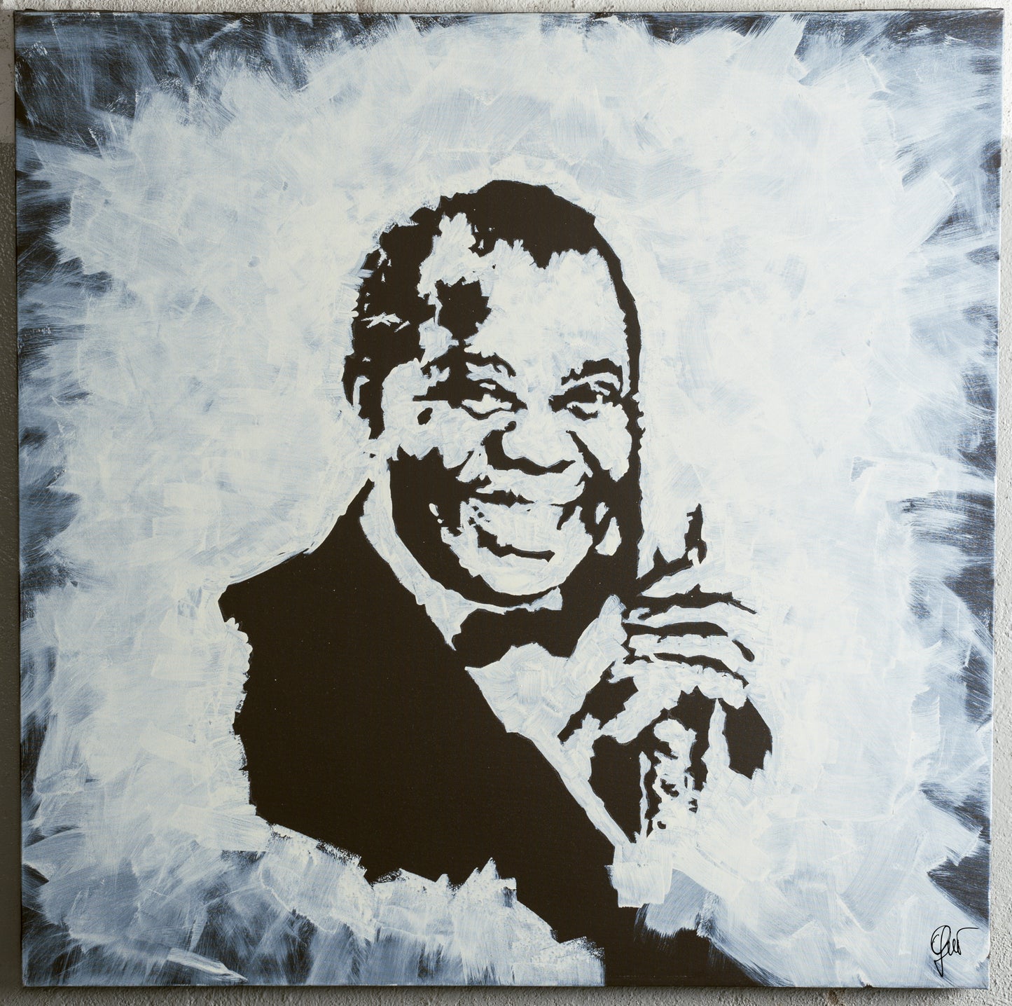 Canvas Print: "Louis Armstrong Black and White"