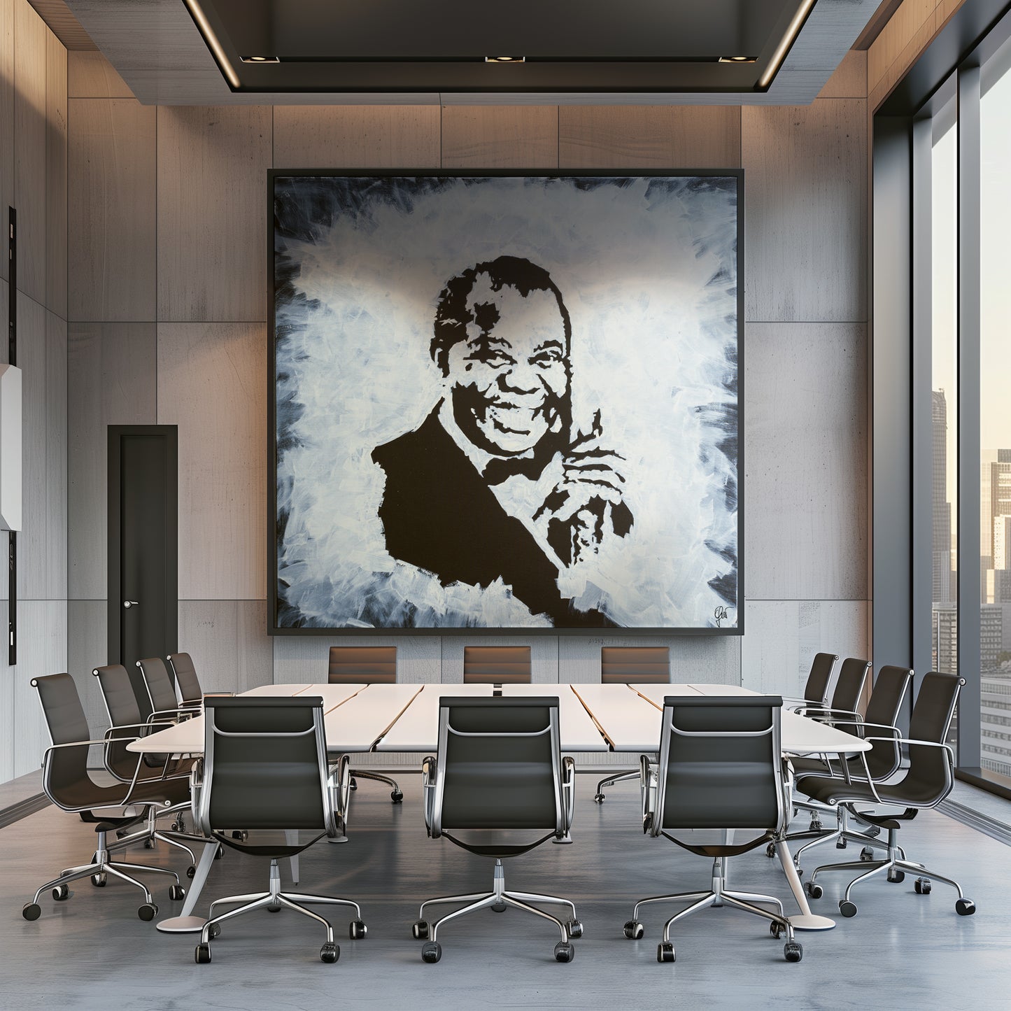 Canvas Print: "Louis Armstrong Black and White"