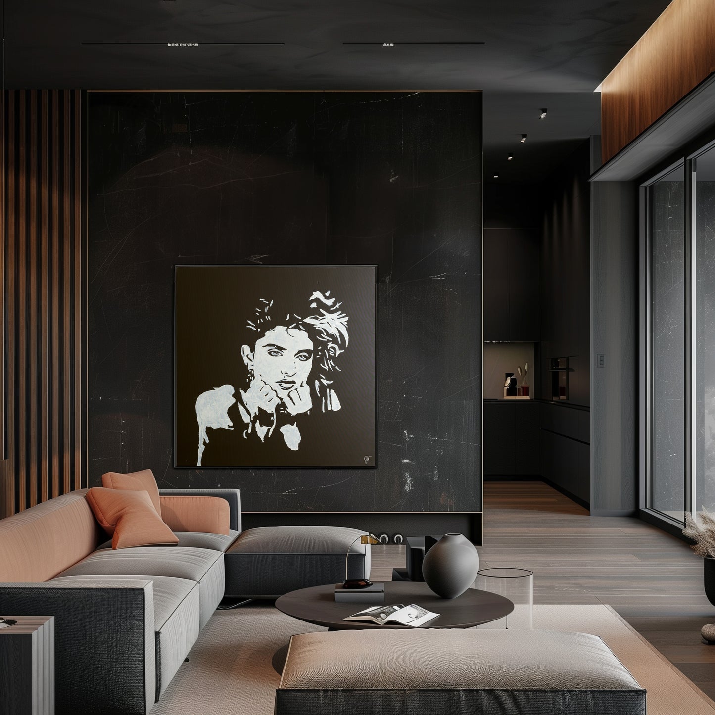 Canvas Print: "Madonna Black and White"