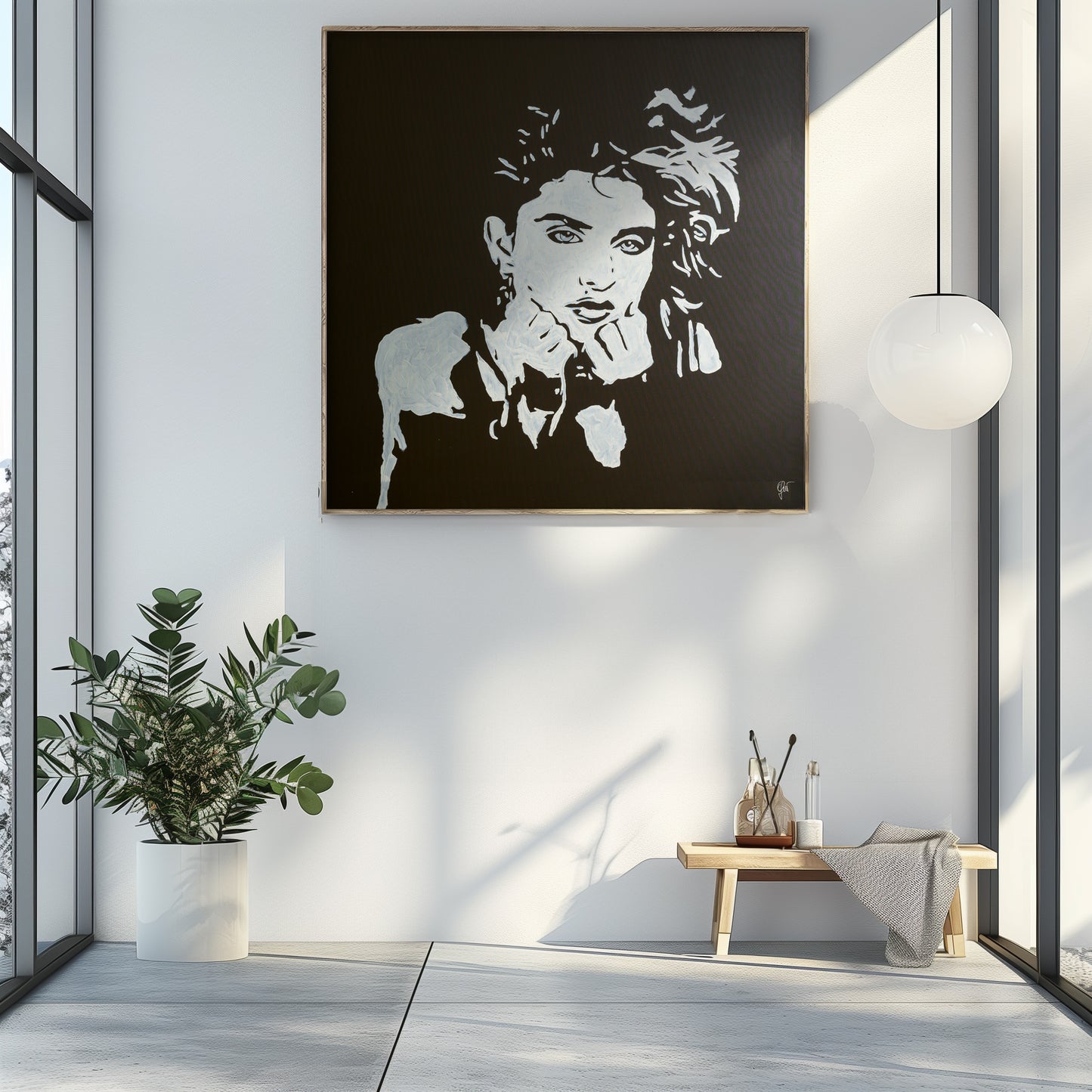 Canvas Print: "Madonna Black and White"