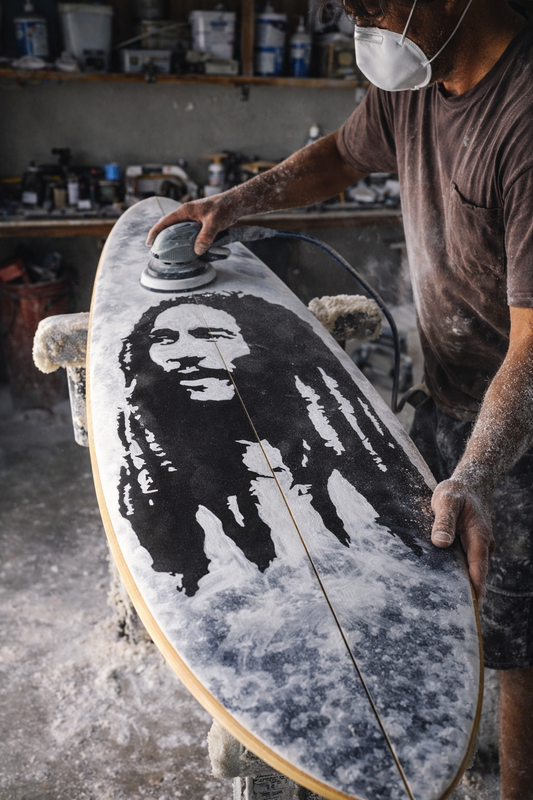 Bob Marley Canvas Print customization of a surf | Fabio Guzzano Art Icons