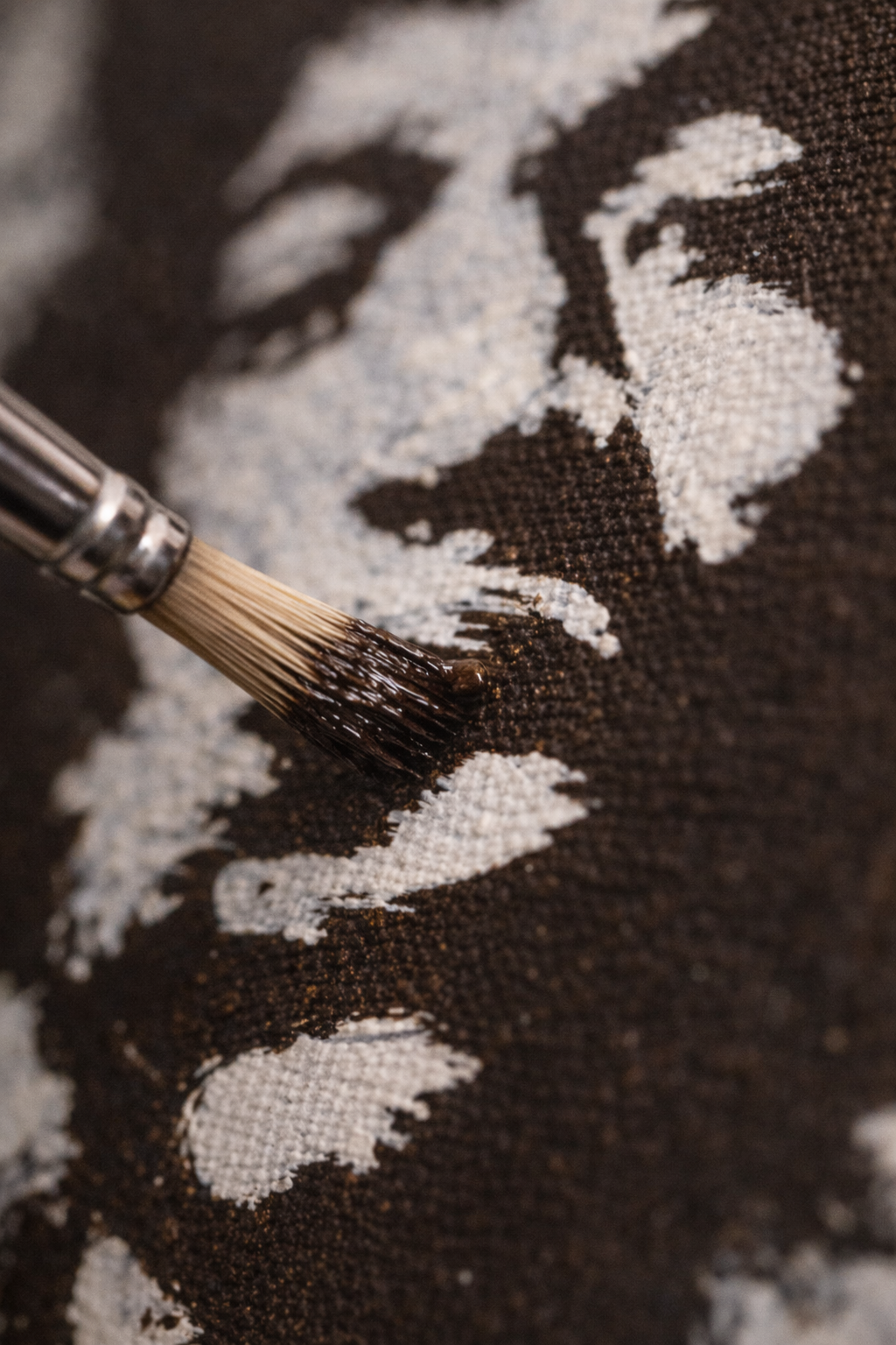 Jimi Hendrix Canvas Print detail brush and color brown | Fabio Guzzano Art Icons
