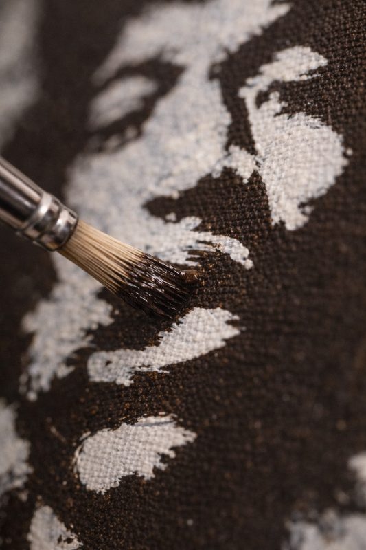 Jimi Hendrix Canvas Print detail brush and color brown | Fabio Guzzano Art Icons