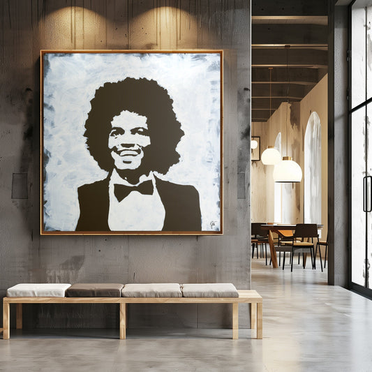 Michael Jackson black and white canvas print — original art by Fabio Guzzano
