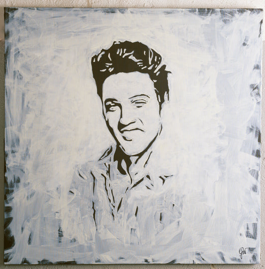 Canvas Print: "Elvis Presley Black and White"