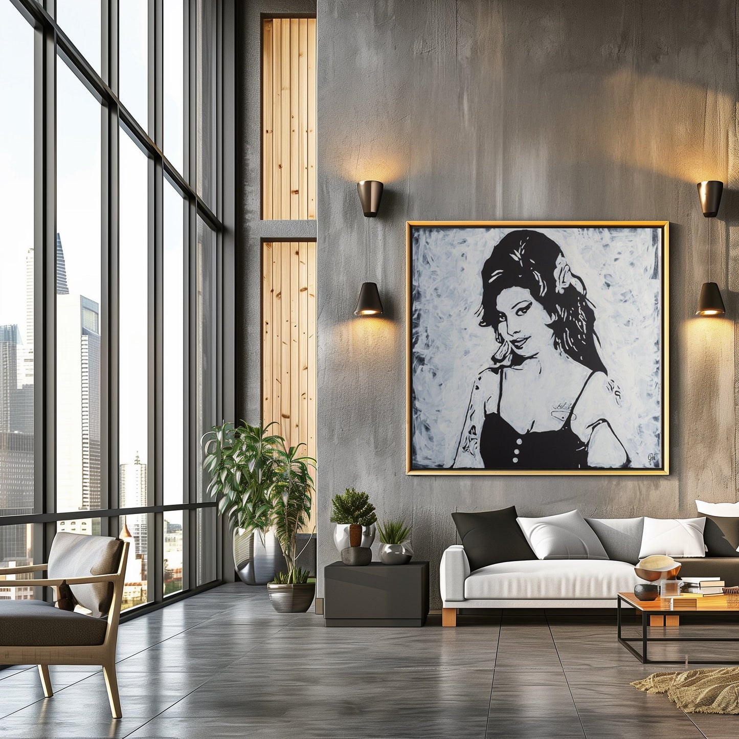 Canvas Print: "Amy Winehouse Black and White"