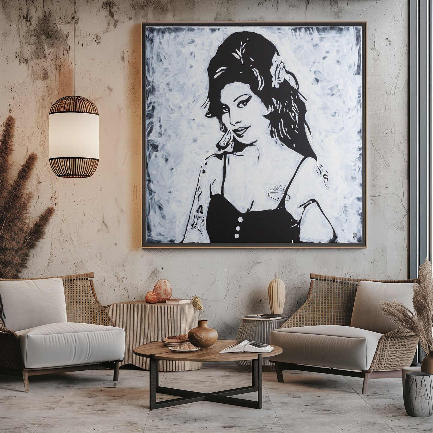 Canvas Print: "Amy Winehouse Black and White"