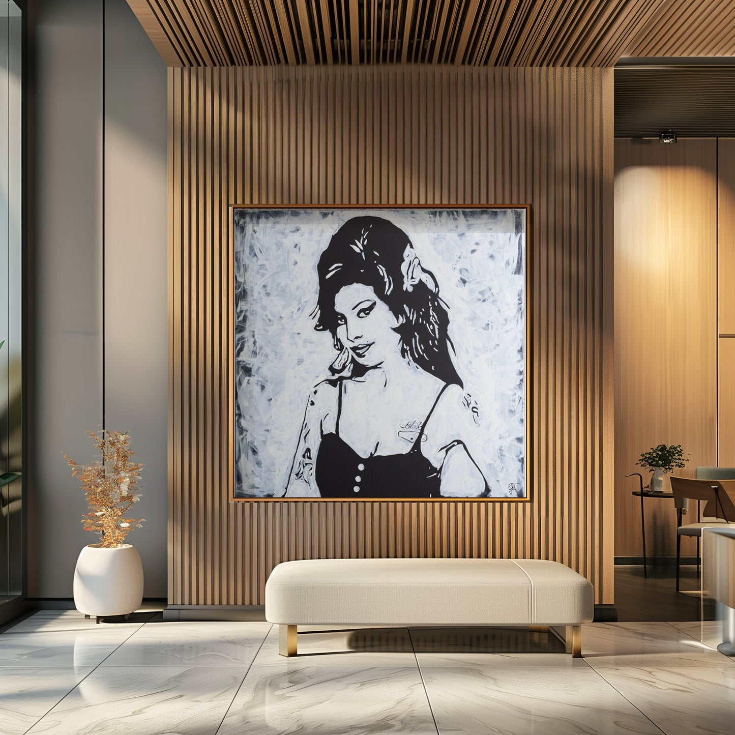Canvas Print: "Amy Winehouse Black and White"