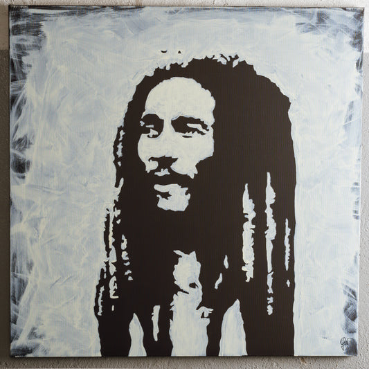 Canvas Print: "Bob Marley Black and White"