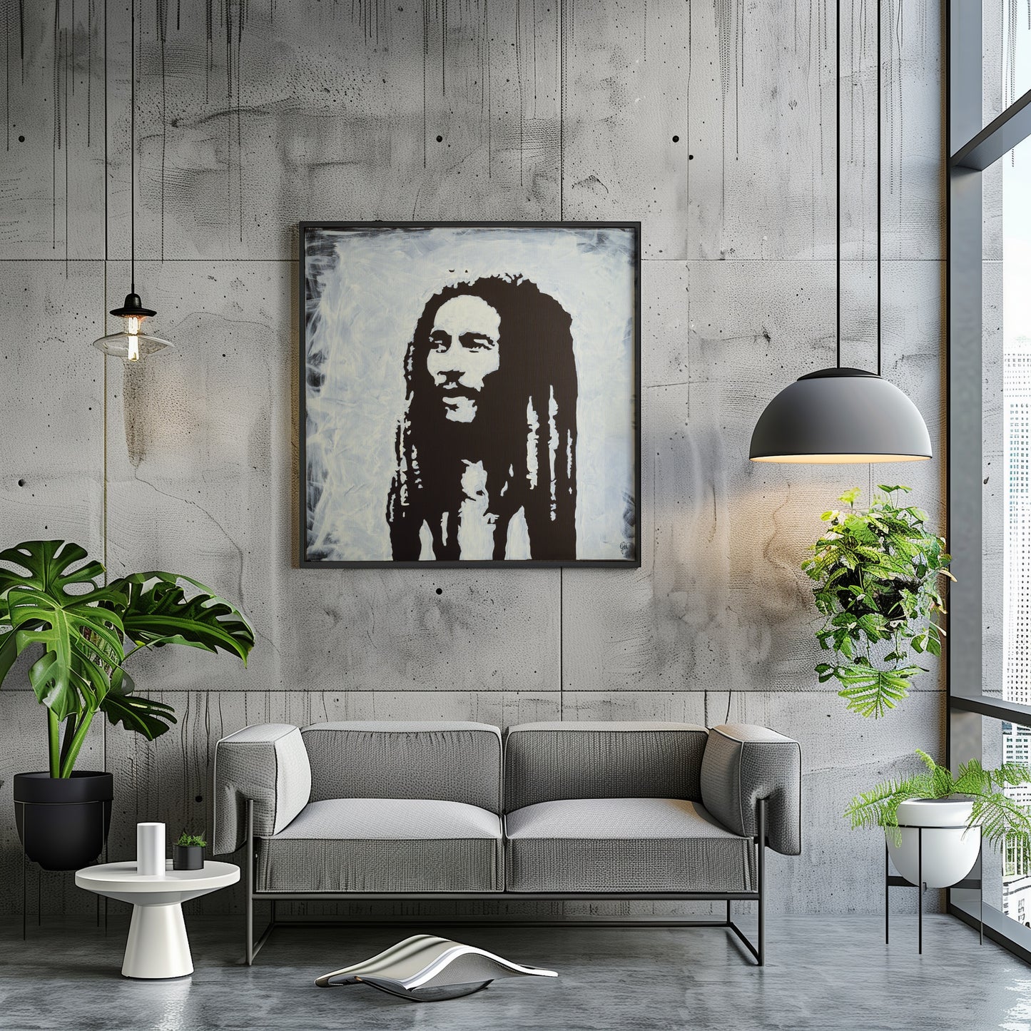 Canvas Print: "Bob Marley Black and White"