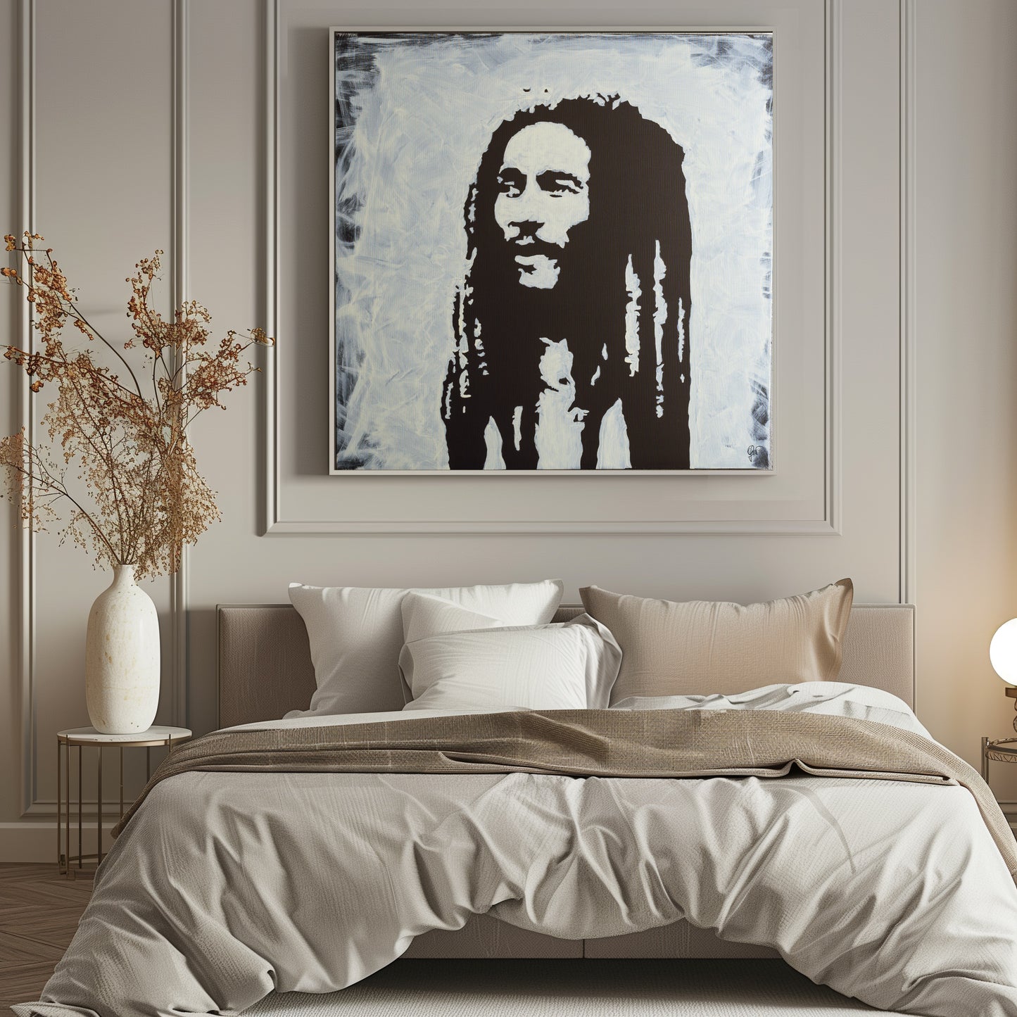 Canvas Print: "Bob Marley Black and White"