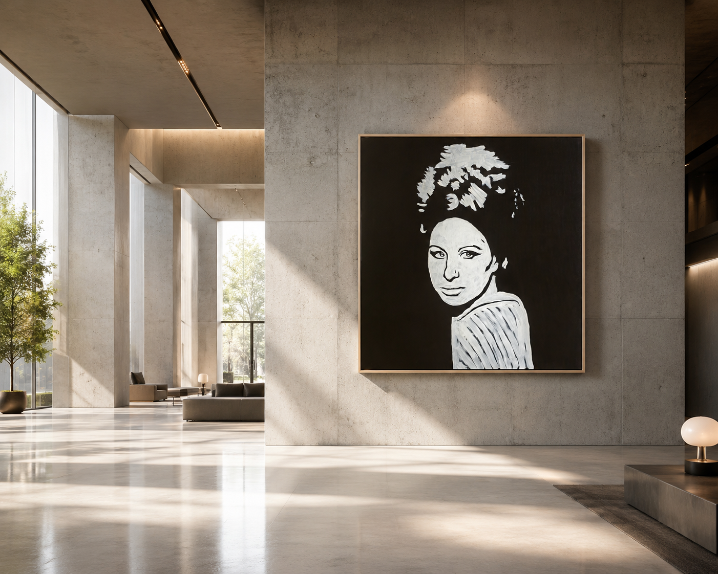 Barbra Streisand Canvas Print | Black and White Wall Art | Music Legend Portrait | Hand-Signed Artwork | Luxury Home Decor