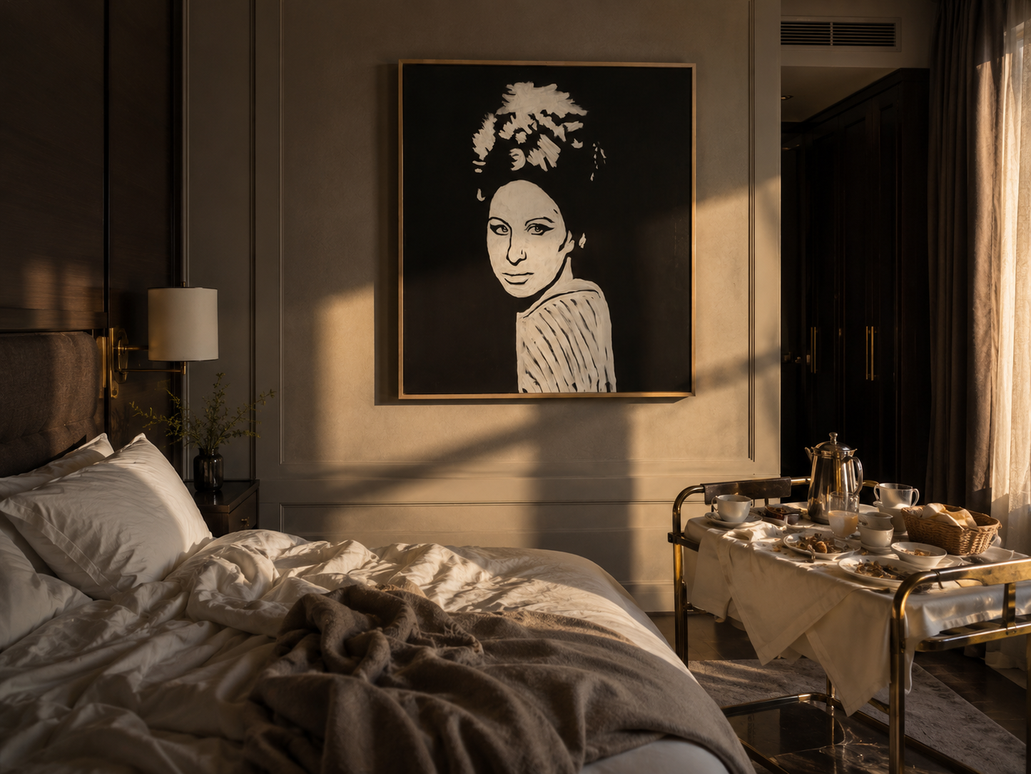 Barbra Streisand Canvas Print | Black and White Wall Art | Music Legend Portrait | Hand-Signed Artwork | Luxury Home Decor