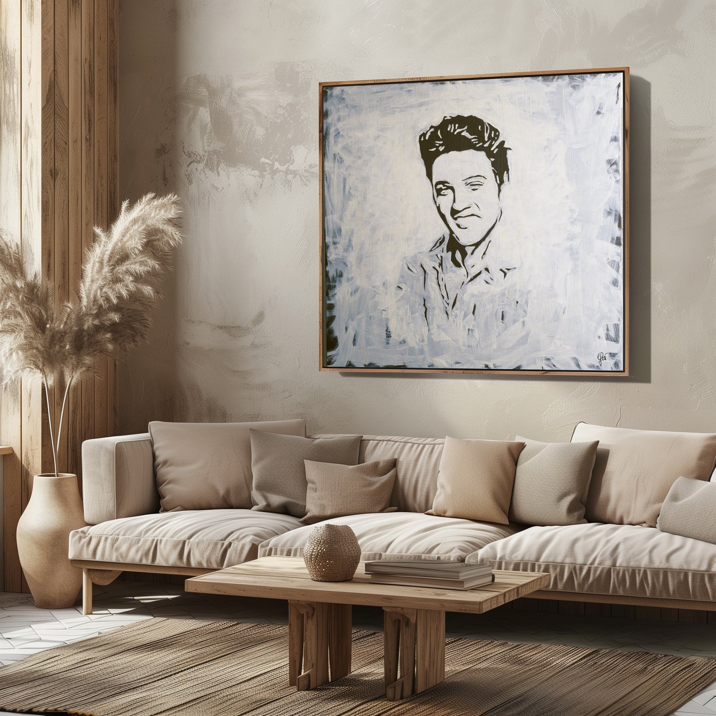 Canvas Print: "Elvis Presley Black and White"