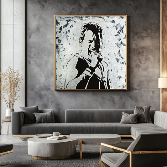 Canvas Print: "Freddie Mercury Queen Black and White"