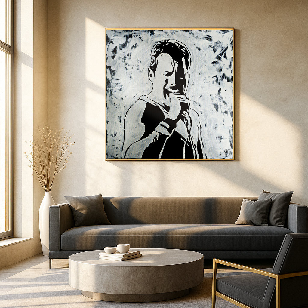 Canvas Print: "Freddie Mercury Queen Black and White"