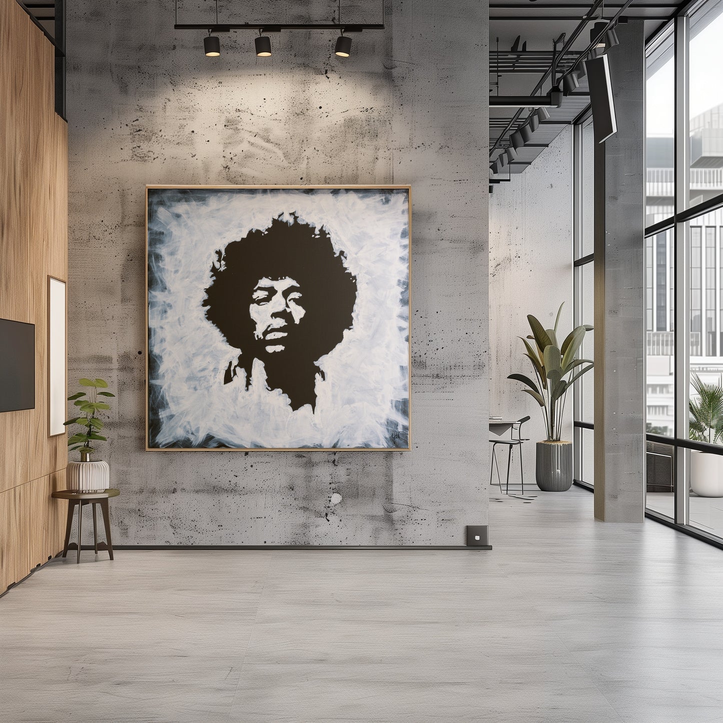Canvas Print: "Jimi Hendrix Black and White"