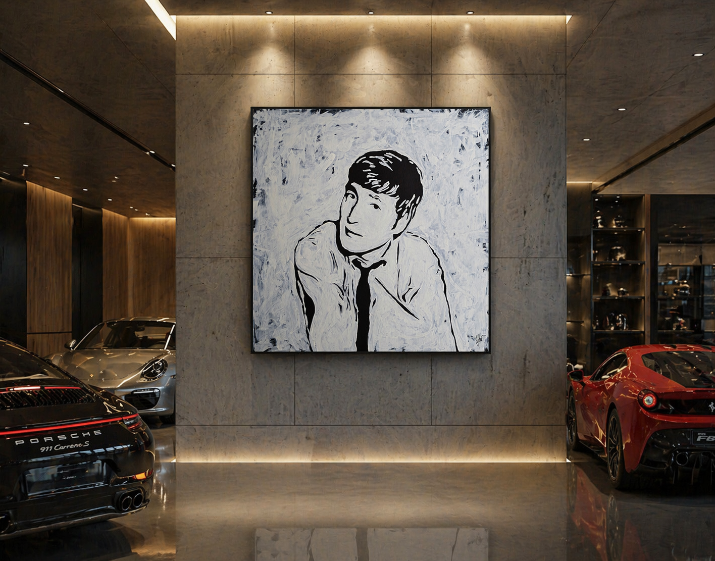 Canvas Print: "John Lennon The Beatles Black and White"