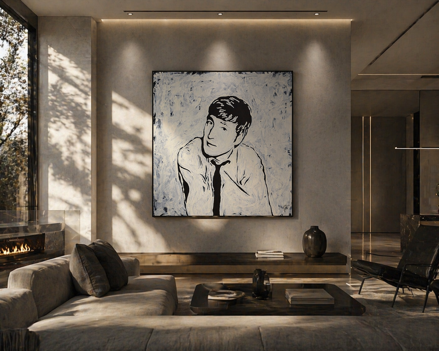 Canvas Print: "John Lennon The Beatles Black and White"