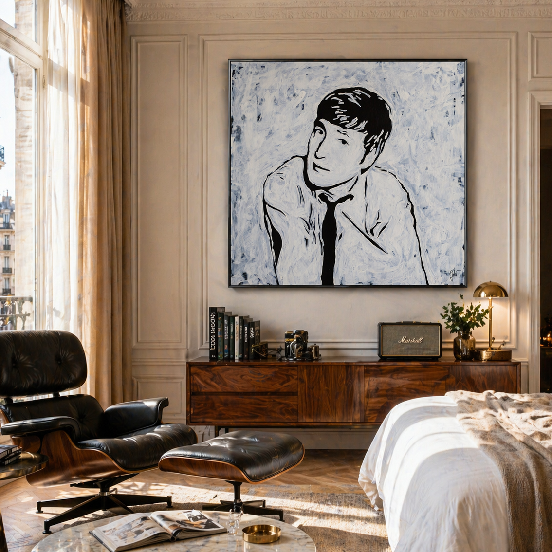 Canvas Print: "John Lennon The Beatles Black and White"