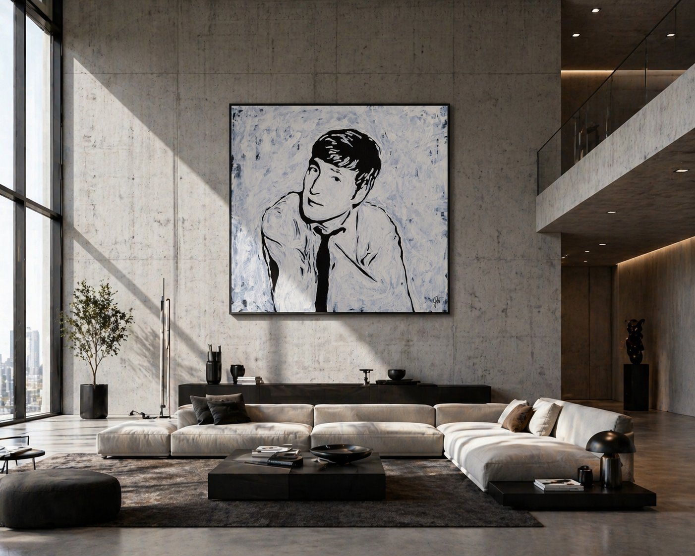Canvas Print: "John Lennon The Beatles Black and White"