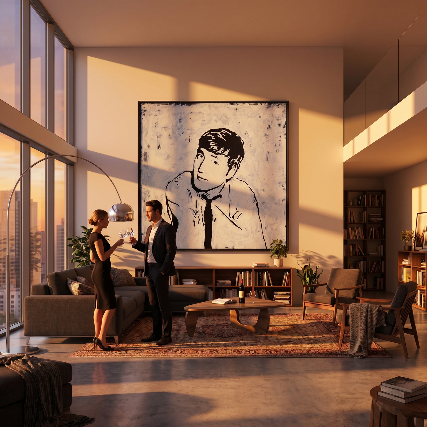Canvas Print: "John Lennon The Beatles Black and White"