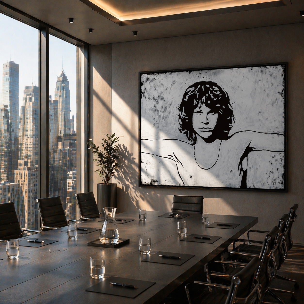 Jim Morrison Art on Canvas ICONS | Fabio Guzzano Art | Office2