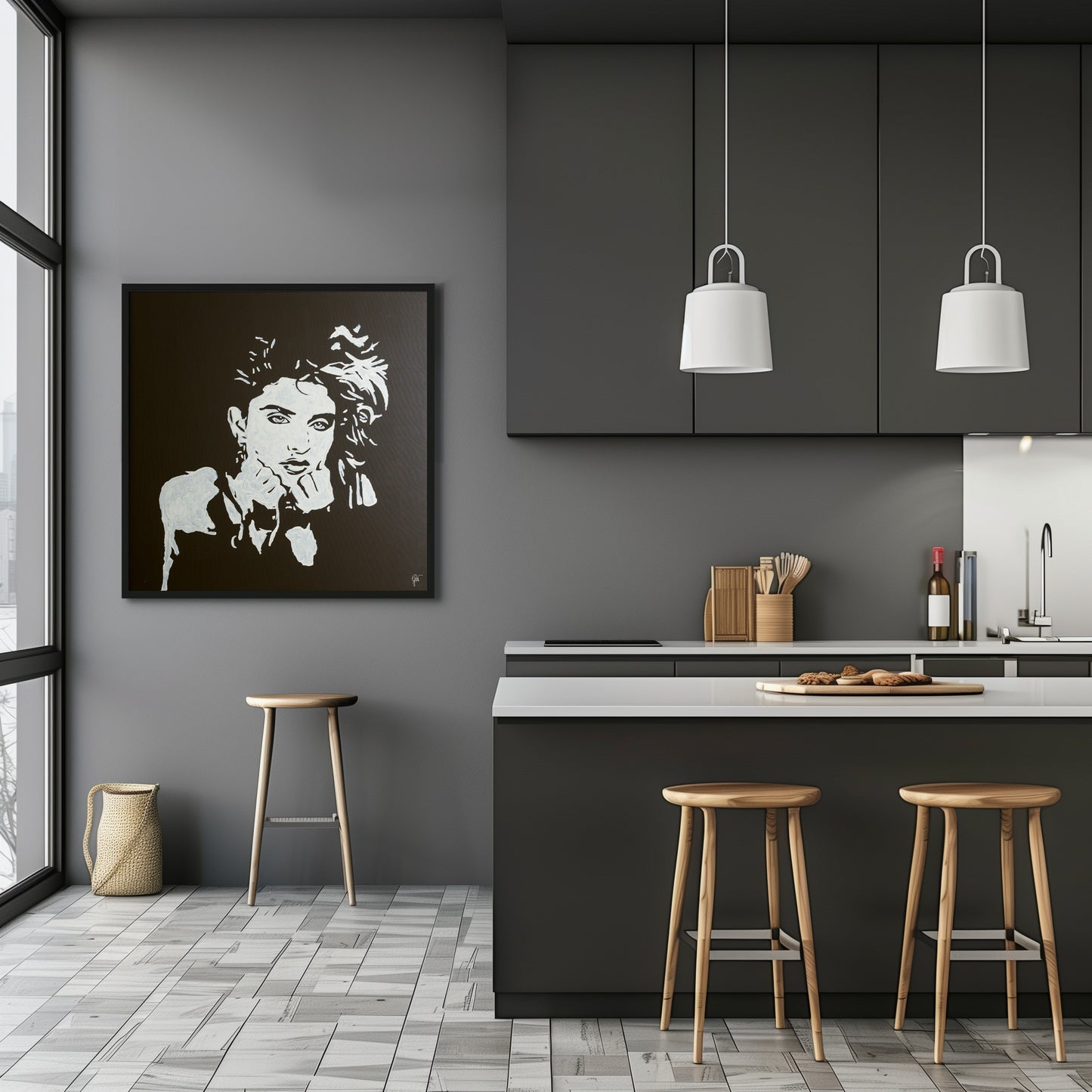Canvas Print: "Madonna Black and White"